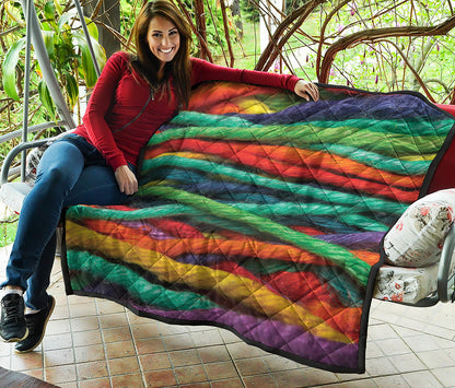 Colorful Yarn Print Quilt