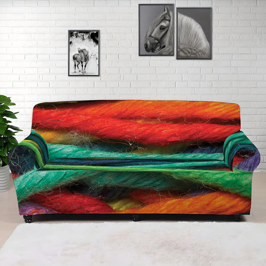 Colorful Yarn Print Sofa Cover