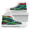 Colorful Yarn Print White High Top Sneakers