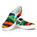 Colorful Yarn Print White Slip On Sneakers