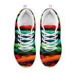 Colorful Yarn Print White Sneakers