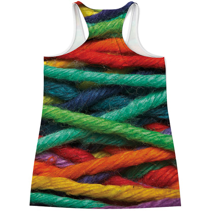 Colorful Yarn Print Women's Racerback Tank Top