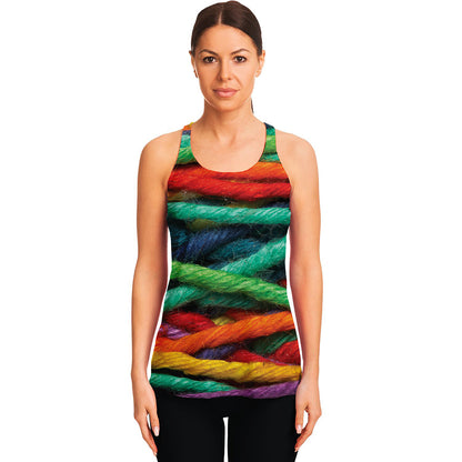Colorful Yarn Print Women's Racerback Tank Top