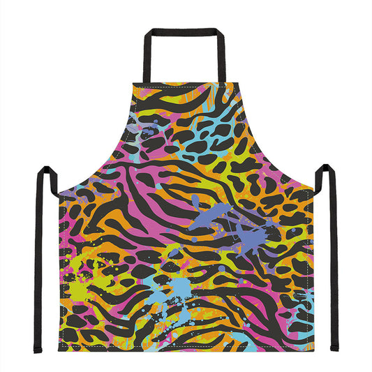Colorful Zebra Leopard Pattern Print Apron