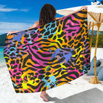 Colorful Zebra Leopard Pattern Print Beach Sarong Wrap