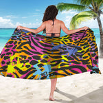 Colorful Zebra Leopard Pattern Print Beach Sarong Wrap