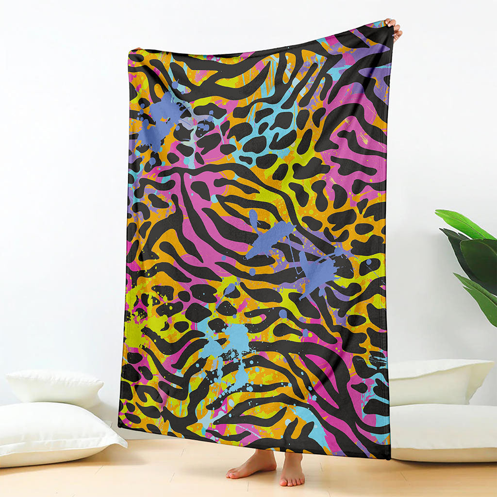 Colorful Zebra Leopard Pattern Print Blanket
