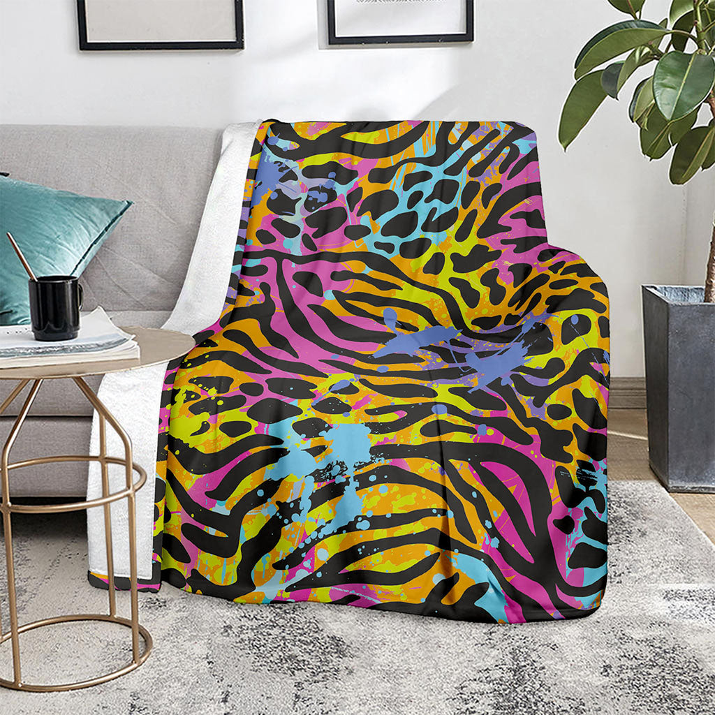 Colorful Zebra Leopard Pattern Print Blanket
