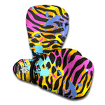 Colorful Zebra Leopard Pattern Print Boxing Gloves