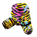 Colorful Zebra Leopard Pattern Print Boxing Gloves