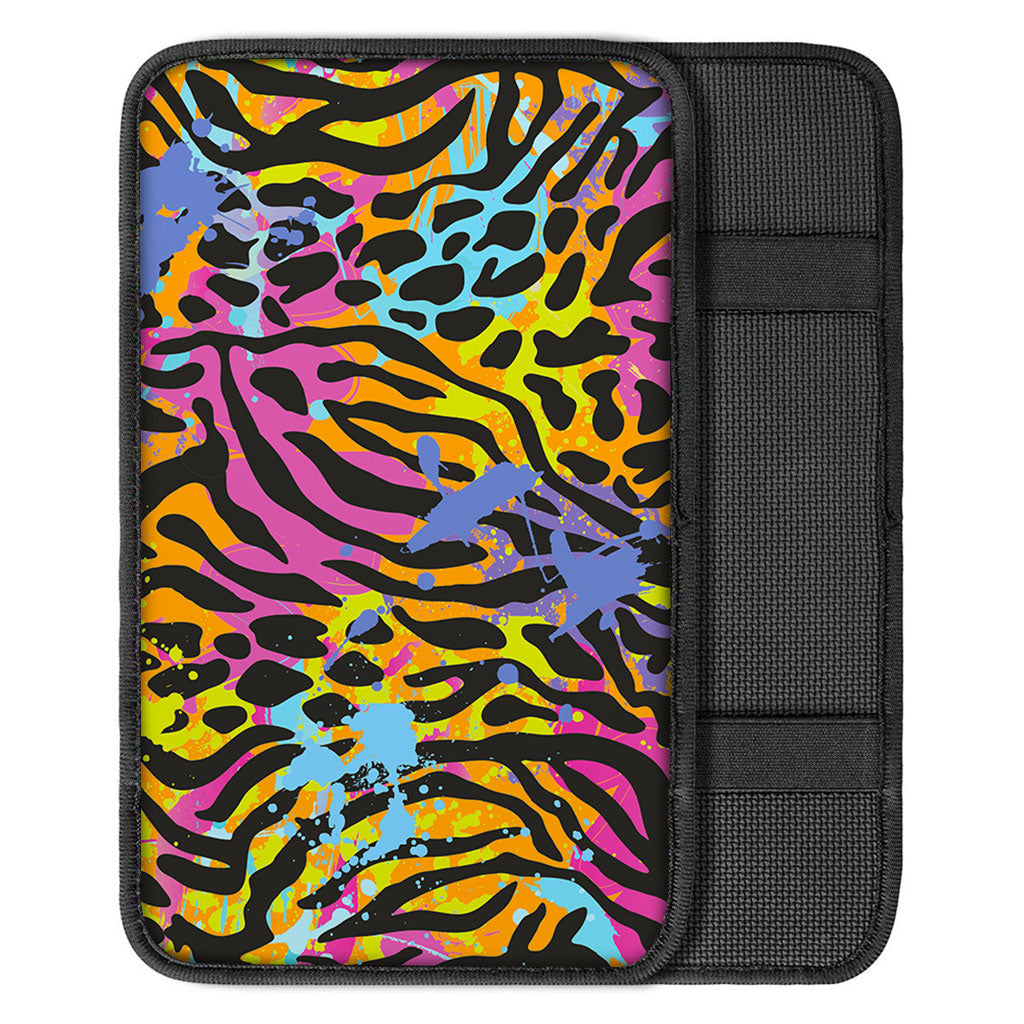 Colorful Zebra Leopard Pattern Print Car Center Console Cover