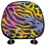 Colorful Zebra Leopard Pattern Print Car Headrest Covers