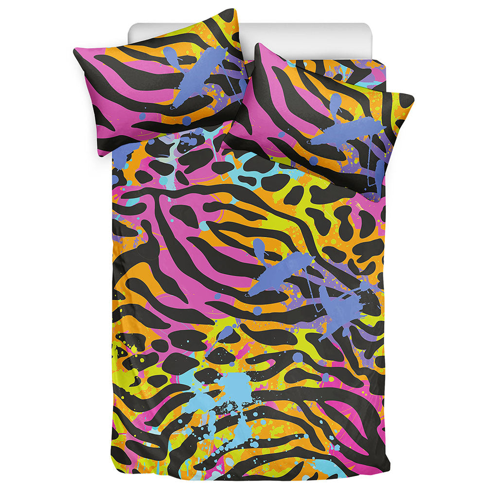 Colorful Zebra Leopard Pattern Print Duvet Cover Bedding Set