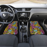 Colorful Zebra Leopard Pattern Print Front and Back Car Floor Mats