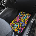 Colorful Zebra Leopard Pattern Print Front Car Floor Mats