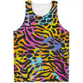 Colorful Zebra Leopard Pattern Print Men's Tank Top