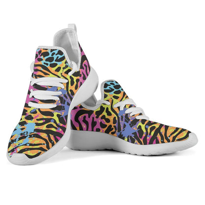 Colorful Zebra Leopard Pattern Print Mesh Knit Shoes GearFrost