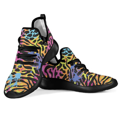 Colorful Zebra Leopard Pattern Print Mesh Knit Shoes GearFrost