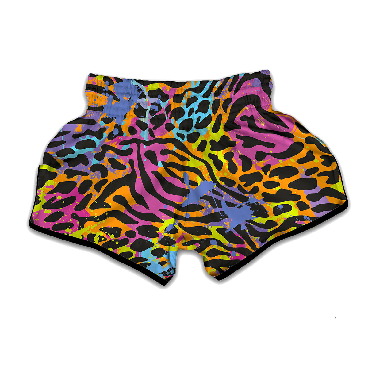 Colorful Zebra Leopard Pattern Print Muay Thai Boxing Shorts