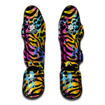 Colorful Zebra Leopard Pattern Print Muay Thai Shin Guard