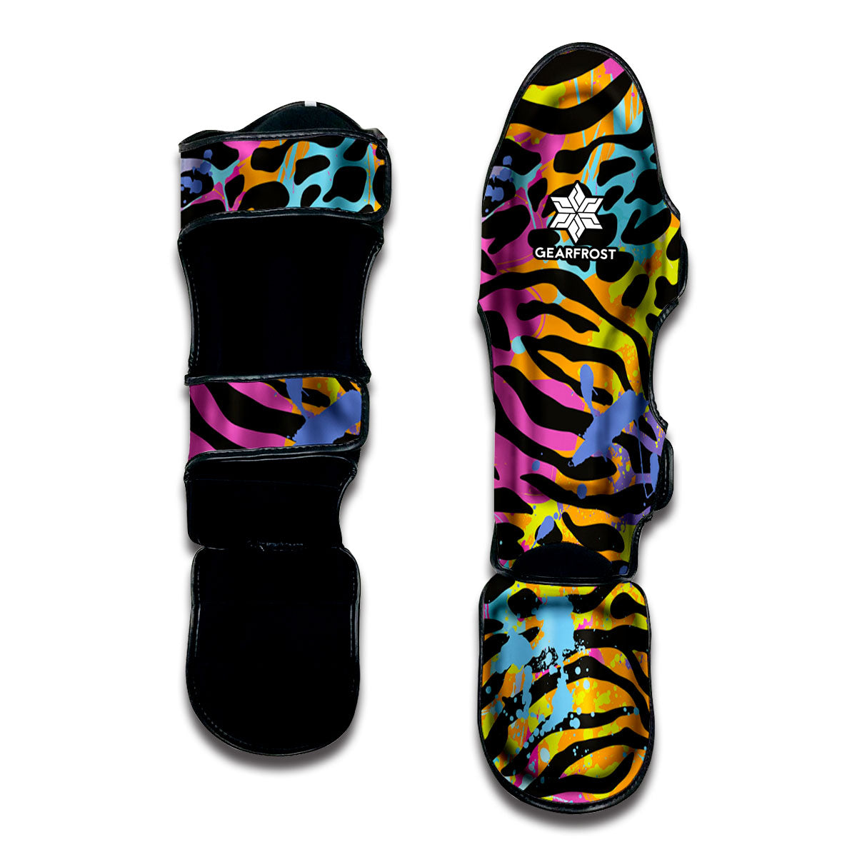 Colorful Zebra Leopard Pattern Print Muay Thai Shin Guard