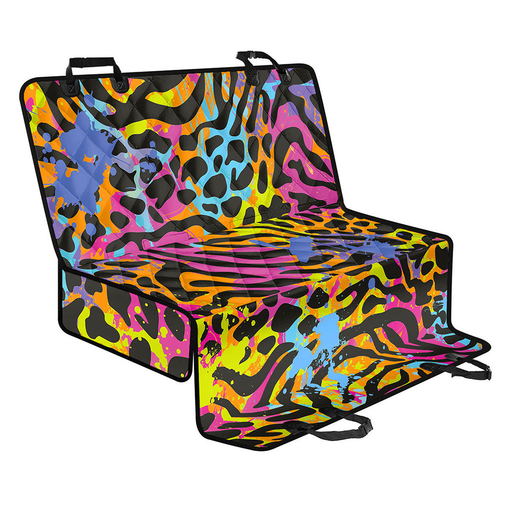 Colorful Zebra Leopard Pattern Print Pet Car Back Seat Cover