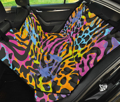 Colorful Zebra Leopard Pattern Print Pet Car Back Seat Cover