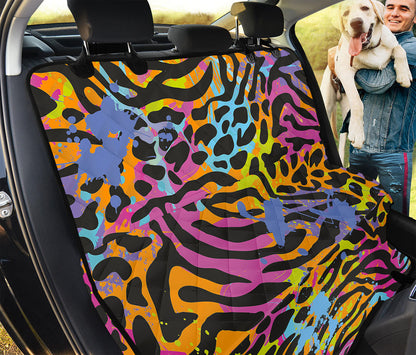 Colorful Zebra Leopard Pattern Print Pet Car Back Seat Cover