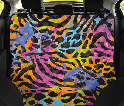 Colorful Zebra Leopard Pattern Print Pet Car Back Seat Cover