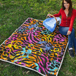 Colorful Zebra Leopard Pattern Print Quilt