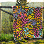 Colorful Zebra Leopard Pattern Print Quilt