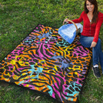Colorful Zebra Leopard Pattern Print Quilt