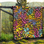Colorful Zebra Leopard Pattern Print Quilt