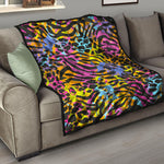 Colorful Zebra Leopard Pattern Print Quilt