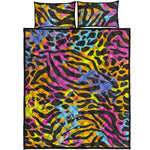 Colorful Zebra Leopard Pattern Print Quilt Bed Set