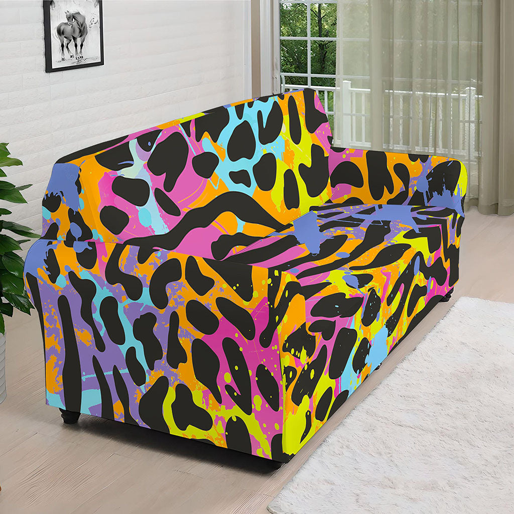 Colorful Zebra Leopard Pattern Print Sofa Cover