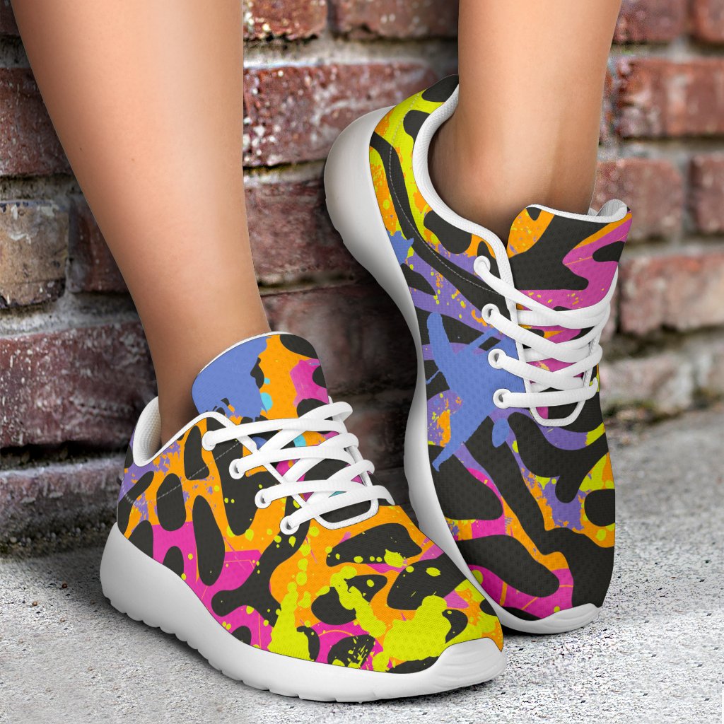 Colorful Zebra Leopard Pattern Print Sport Shoes GearFrost