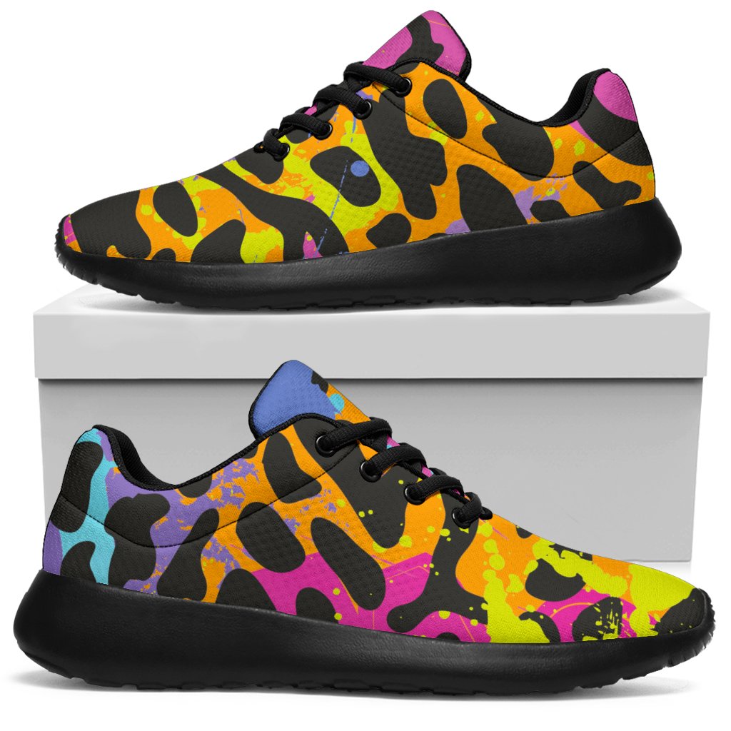 Colorful Zebra Leopard Pattern Print Sport Shoes GearFrost