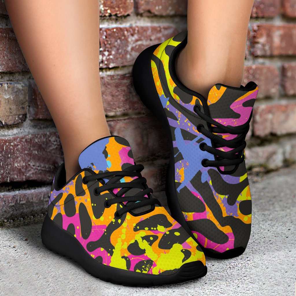 Colorful Zebra Leopard Pattern Print Sport Shoes GearFrost