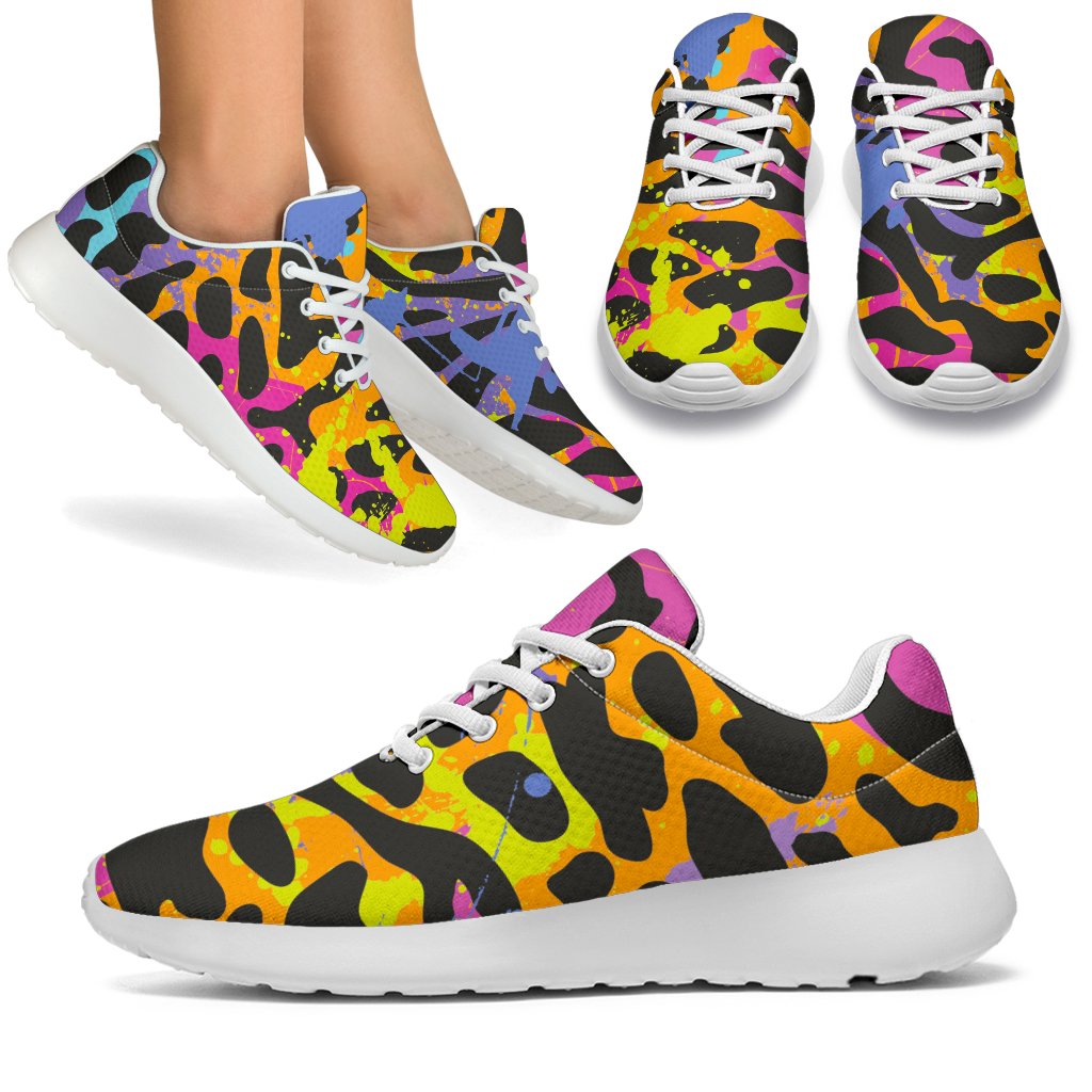 Colorful Zebra Leopard Pattern Print Sport Shoes GearFrost
