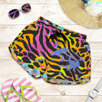 Colorful Zebra Leopard Pattern Print Women's Shorts