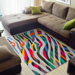 Colorful Zebra Pattern Print Area Rug GearFrost
