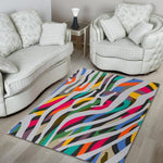 Colorful Zebra Pattern Print Area Rug GearFrost