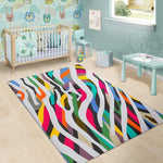 Colorful Zebra Pattern Print Area Rug GearFrost