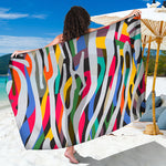 Colorful Zebra Pattern Print Beach Sarong Wrap