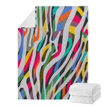 Colorful Zebra Pattern Print Blanket