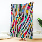 Colorful Zebra Pattern Print Blanket