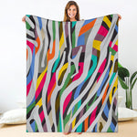 Colorful Zebra Pattern Print Blanket