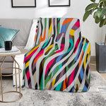 Colorful Zebra Pattern Print Blanket