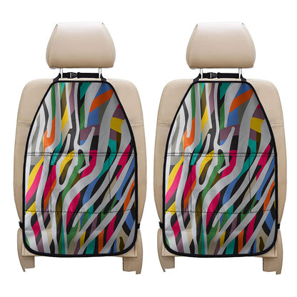 Colorful Zebra Pattern Print Car Seat Organizers